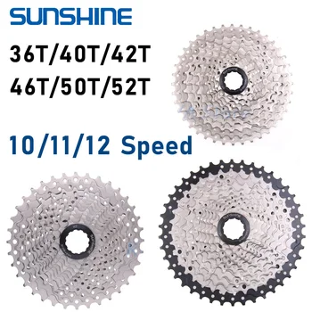SUNSHINE-SZ Кассета для горного Велосипеда 10 11 12 Скоростей MTB K7 40T 42T 46T 50T 52T Велосипед Свободного хода для Shimano M4100 M5100 M6100