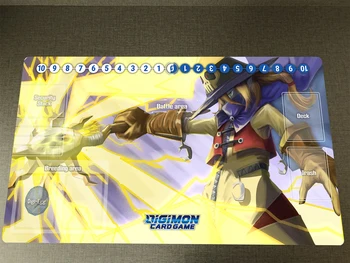 Digimon Playmat Wizardmon Коврик для Карточной Игры DTCG CCG Коврик для Аниме Настольной Игры Playmat и Бесплатная Сумка Настольный Коврик Для Мыши 60x35 см