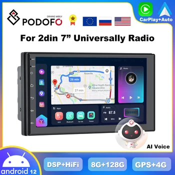 Podofo AI Voice 2din Android Автомобильный Радио Мультимедийный Видеоплеер Авторадио 2 Din 7 