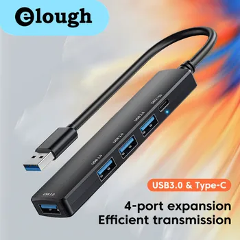 Elough Type C КОНЦЕНТРАТОР USB-концентратор 3,0 adaptador usb 4 порта расширения эффективная передача Док-станция Расширения Для ПК Компьютерные Аксессуары