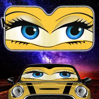 Забавные милые аниме леди мультяшные девчачьи желтые автомобильные солнцезащитные козырьки