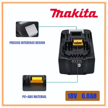 Makita 100% оригинальная аккумуляторная батарея для электроинструмента 18V 6.0Ah со светодиодной литий-ионной заменой LXT BL1860B BL1860 BL1850