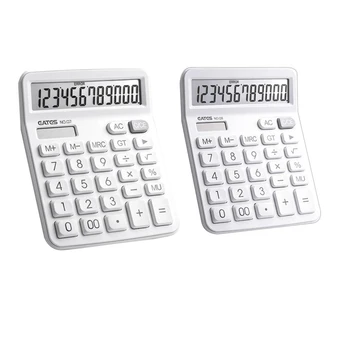 Бизнес-калькулятор с 12-значным дисплеем, Калькулятор с двойным источником питания, настольный калькулятор для студенческого офиса
