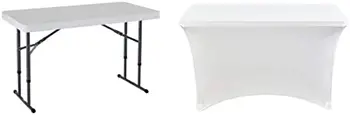 Коммерческий Складной стол с регулируемой высотой, 4 ножки, покрытие из эластичной ткани из белого гранита и айсберга iGear