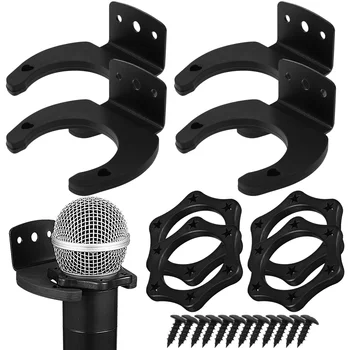 4 комплекта принадлежностей Ktv для настенного крепления с винтовым микрофонным кольцом, держатель из силикагеля, беспроводные микрофоны