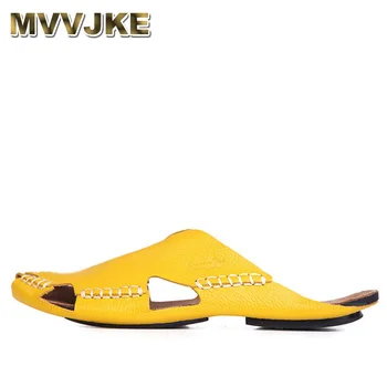 Женские сандалии MVVJKE 35-45, Сандалии-гладиаторы из 100% натуральной кожи, женская летняя обувь, Пляжные шлепанцы, женская обувь