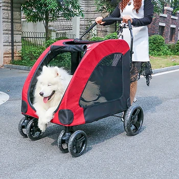 Высококачественная Большая тележка для собак, Складная тележка для собак, велосипед для домашних животных 2 в 1, прицеп для домашних животных