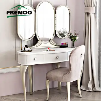 Мебель для спальни Деревянный туалетный столик в американском стиле с зеркалом, табурет для макияжа, современный стол для макияжа высокого класса, мебель для дома