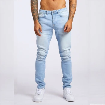2023 Новые Весенне-летние Мужские Брендовые джинсы в классическом стиле, деловые Повседневные стрейчевые Узкие джинсовые брюки, Синие Черные брюки, мужские джинсы
