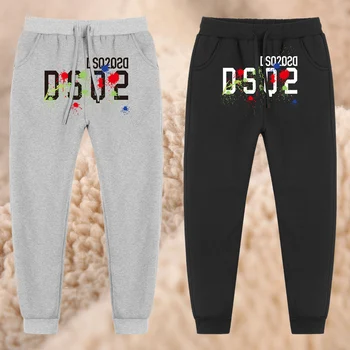 Значок DSQ2 2023 Мужской и женский модный тренд из чистого хлопка с простыми буквами в стиле хип-хоп, плюшевые брюки в подарок парню девушке