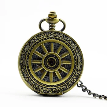 Антикварные механические карманные часы в форме руля, ретро стимпанк, скелет, цепочка-брелок, мужские часы, фестиваль, лучший подарок