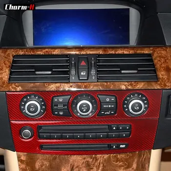 Украшение интерьера автомобиля Наклейками из углеродного волокна, Накладка на центральную консоль CD-панели для BMW E60 5 серии 2004-2010 Аксессуары