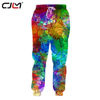 CJLM Унисекс в стиле хип-хоп с 3D Принтом, цветные чернила, На заказ, спортивные штаны Больших Размеров, Прямая поставка