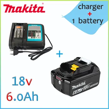 18V 100% Оригинальный Аккумулятор Makita 6.0Ah Со светодиодной литий-ионной Совместимостью BL1830 BL1860B BL1860 BL1850 Makita Для Электроинструмента