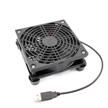 Вентилятор маршрутизатора DIY PC Cooler TV Box Беспроводное Охлаждение Бесшумный DC 5V USB power 120 мм вентилятор 120x25 мм 12 см С Винтами Защитная сетка