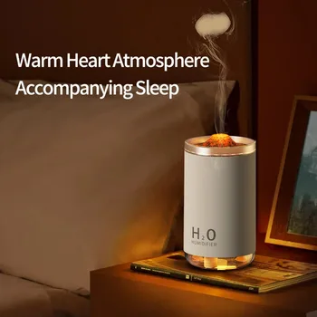 Новый Увлажнитель воздуха с диффузором эфирного масла Вулканического пламени, USB Портативный очиститель воздуха с ночной лампой, увлажнитель аромата