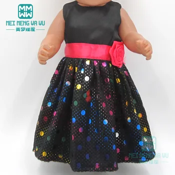 Детская одежда для кукол, размер игрушки 43 см, аксессуары для новорожденных кукол, модное черное платье принцессы с блестками