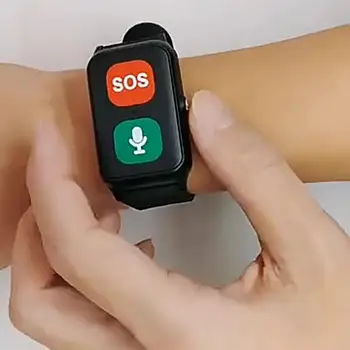 Идеальный GPS-браслет для наблюдения за пожилыми людьми с функцией мониторинга частоты сердечных сокращений, кровяного давления и температуры - Умное запястье