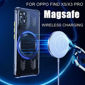 Магнитный Беспроводной Чехол Для Зарядки Magsafe Для Oppo Find X5 Pro, Силиконовый Противоударный Прозрачный Чехол для Oppo Find X3 X5 Pro Shell