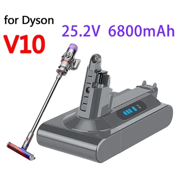Новый Обновленный для Dyson V10 литий-ионный аккумулятор 25,2 В 6800 мАч, для ручного пылесоса Dyson V10 Литий-ионный аккумулятор 25,2 В