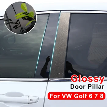 4 шт. Глянцевая наклейка на центральную стойку окна автомобиля для VW Golf 6 7 MK6 MK7 Golf 8 MK8 Накладка на дверь B Внешняя пленка