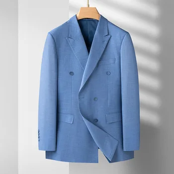 5828 -2023 мужские полосатые двубортные комбинезоны для отдыха 92 и мужской тонкий пиджак европейского образца jacket