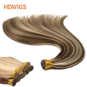 Прямые Натуральные Волосы Для Наращивания ITIP Capsule Кератиновые Бразильские Человеческие Волосы 40g 50g Ombre Blonde Human Fusion Hair для Женщин 613#