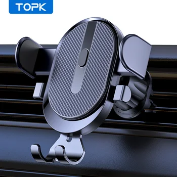 TOPK D39-G Универсальный автомобильный держатель для телефона, вентиляционный крючок, Подставка для мобильного телефона для iPhone 14 ProMax Samsung Смартфон Xiaomi Huawei