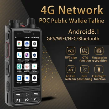 4G Сетевое радио W6 Android 8,1 LTE/WCDMA/GSM POC-радио Walkie Talkie Work EU Plug