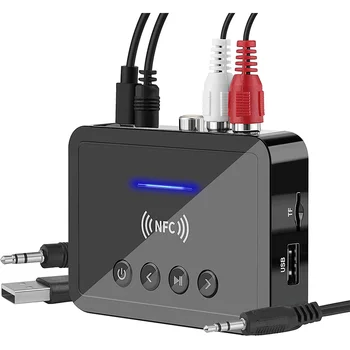 Bluetooth 5.0 Приемник Передатчик FM Стерео AUX 3,5 мм Разъем RCA Беспроводной NFC Bluetooth Аудиоадаптер для телевизора ПК Наушники