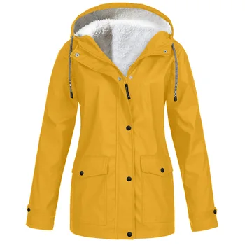 Осенне-зимняя женская бархатная куртка с ветрозащитным и водонепроницаемым капюшоном, уличный походный костюм, утепленная куртка