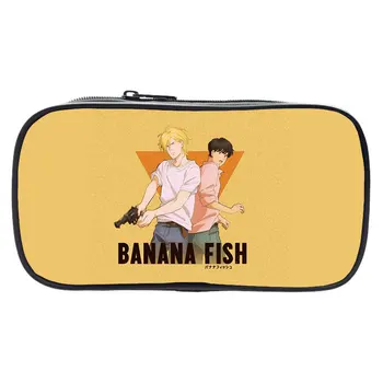 Классический карманный чехол для ручек Banana fish, складная холщовая сумка для хранения канцелярских принадлежностей, подходящая для студентов, путешествующих по косметике.Пользовательский логотип