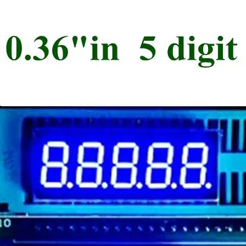 10шт 0,36-дюймовая пятисегментная цифровая трубка, синяя цифровая трубка с общим катодом, 0,36 