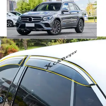 Для Mercedes Benz GLC X253 2016 2017 2018 2019 Наклейка Для Укладки кузова Автомобиля Пластиковое Оконное Стекло Ветровой Козырек Защита От Дождя/Солнца Вентиляционное Отверстие