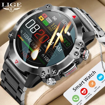 Новые смарт-часы LIGE для мужчин, браслет 450 мАч, Спортивные часы для фитнеса на открытом воздухе, Водонепроницаемые смарт-часы с Bluetooth-вызовом, Умные часы для мужчин