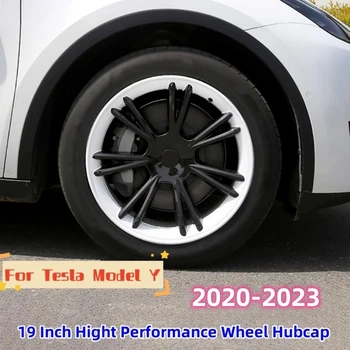 4шт 19-дюймовая крышка ступицы колеса для Tesla Model Y 2023, Сменные колпачки для колес, Автомобильная крышка, полное покрытие обода, Аксессуары