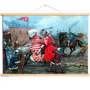 Настенная диаграмма Vintage Knights Templar Art Poster - Обновите декор стен вашей комнаты с помощью этой картины со свитком на холсте Armor Warrior Z8