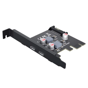 2-портовая карта PCI-E Riser Card PCIe Конвертер PCI-E в Type C PD 20 Вт Карта расширения PCI-Express Слот x1/x4/x8/x16 для Android-
